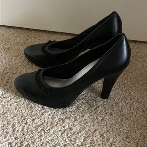 Fioni Platform Synthetic Leather Heels